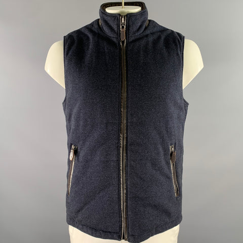 JOHNSTON MURPHY Size L Brown Blue Reversible Vest