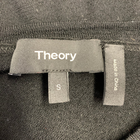 THEORY Size S Black Wool Crew Neck T-shirt