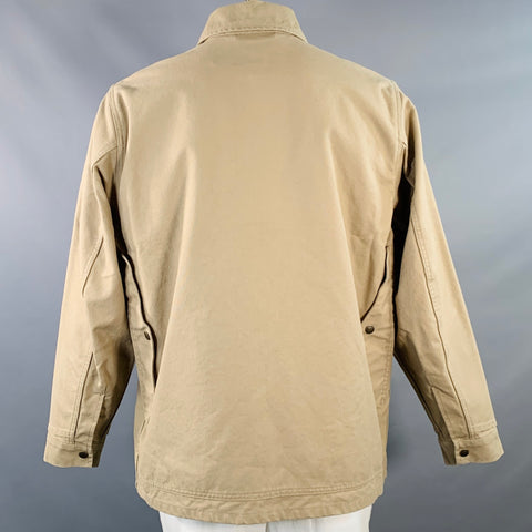 FILSON Size L Khaki Cotton Snaps Utility Coat