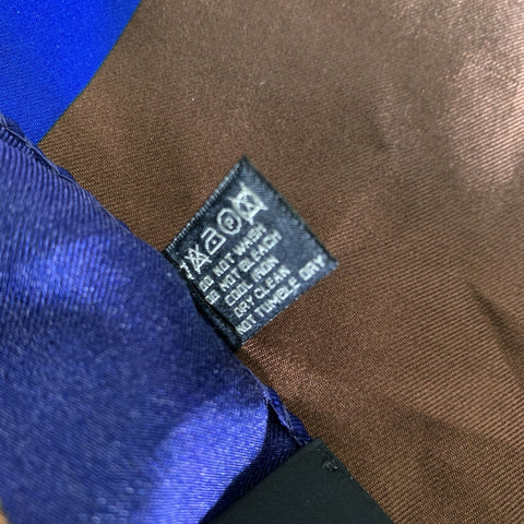 ETRO Brown Blue Fruit Silk Pocket Square