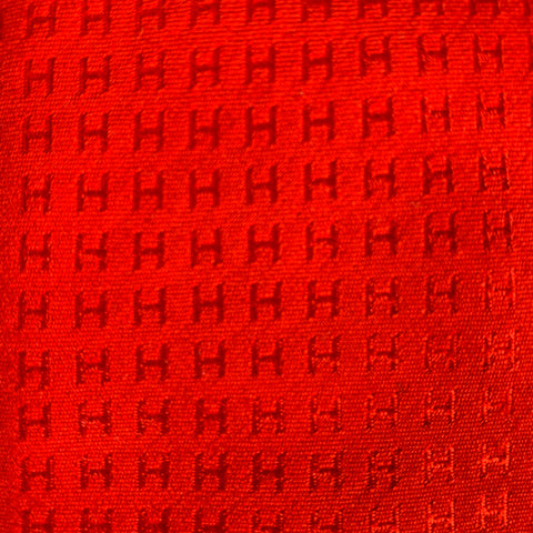 HERMES Red Monogram Silk Tie