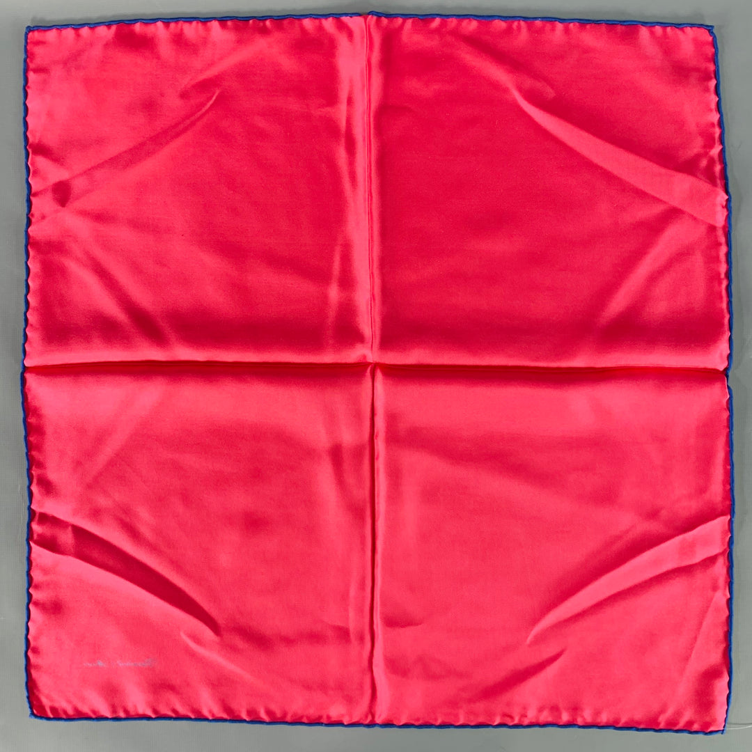 TURNBULL & ASSER Red Blue Signature Silk Pocket Square