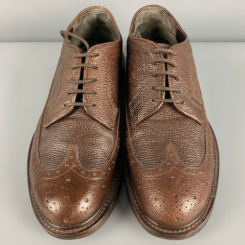 SUIT SUPPLY Size 9 Brown Perforated Wingtip Lace Up Shoes