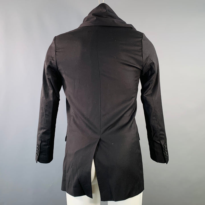 DIOR HOMME by KRIS VAN ASSCHE AW10 Size XS Black Wool Cashmere Scarf Coat