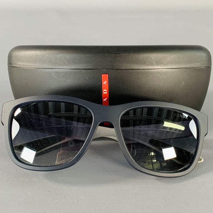 PRADA SPORT Black Grey Red Acetate Sunglasses