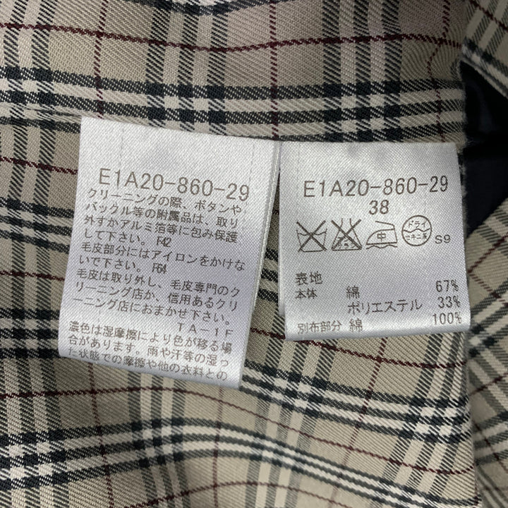 BURBERRY Size 2 Navy Cotton Blend Belted Trench Coat