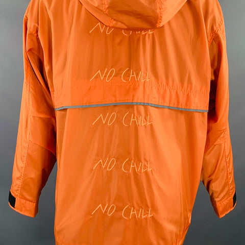C2H4 Size S No Chill Orange Black Mixed Fabrics Polyester Windbreaker Jacket