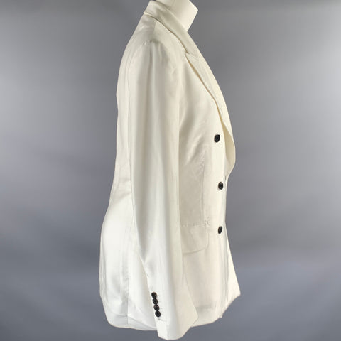 TOM FORD Size XS White Peak Lapel Double Breasted Blazer