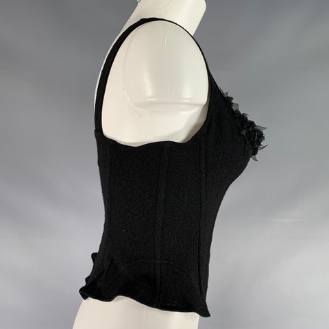 CADOLLE Size S Black Wool Corset Casual Top