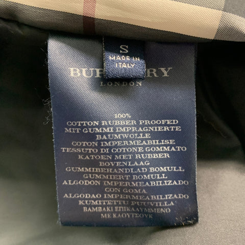 BURBERRY LONDON Size S Grey Solid Cotton Hidden Placket Coat