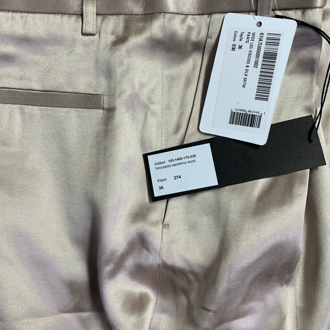 HAIDER ACKERMANN Size 32 Champagne Viscose Silk Satin Zip Fly Casual Pants