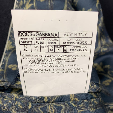DOLCE & GABBANA Martini Size 42 Regular Navy Wool Silk Sport Coat
