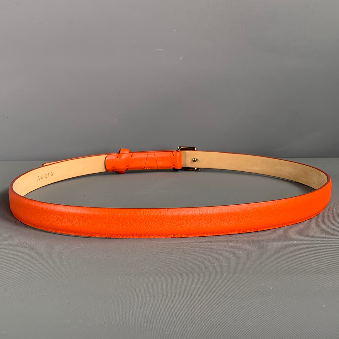 AKRIS Waist Size 38 Orange Leather Belt