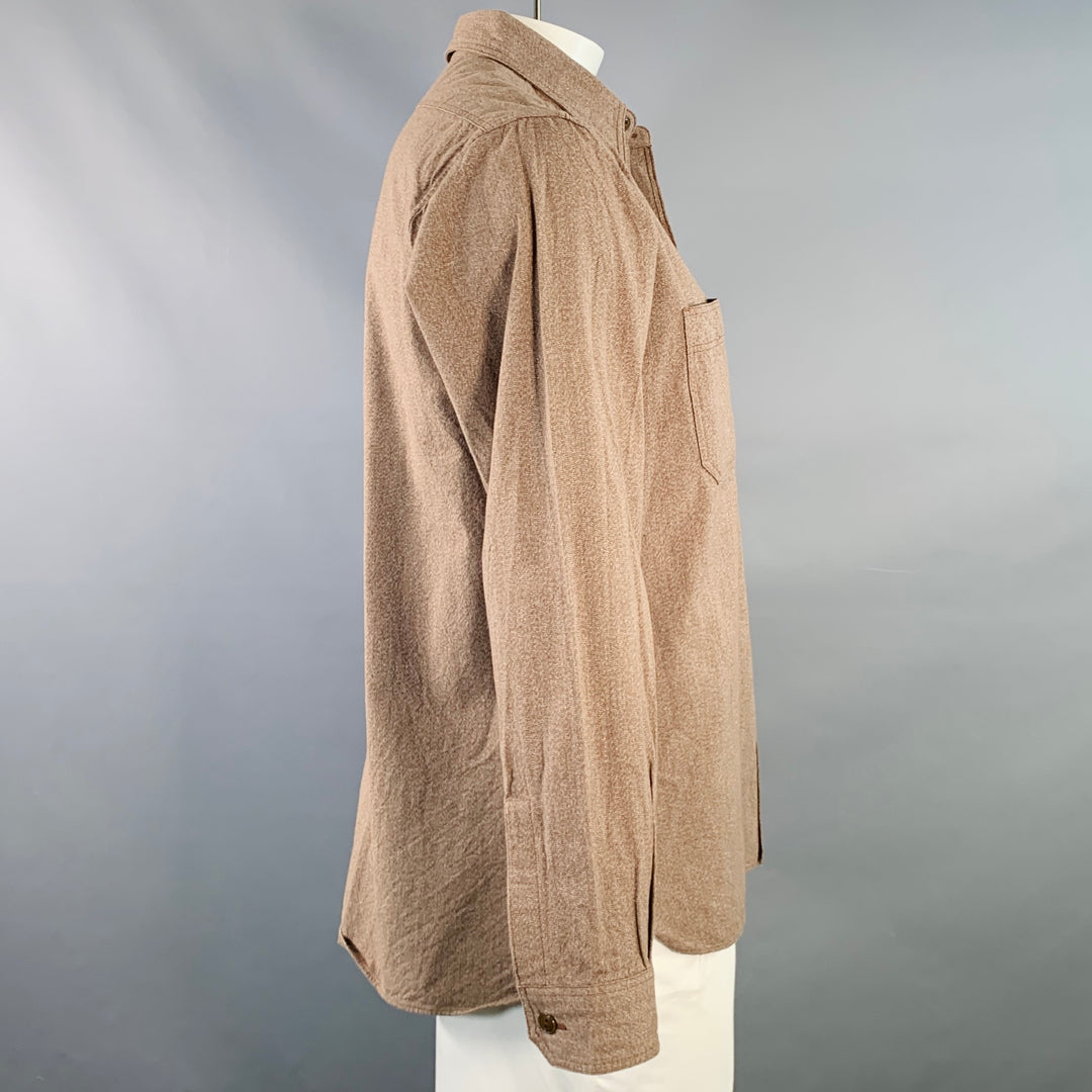 BUZZ RICKSON & CO. INC. Size L Brown Heather Cotton Long Sleeve Shirt