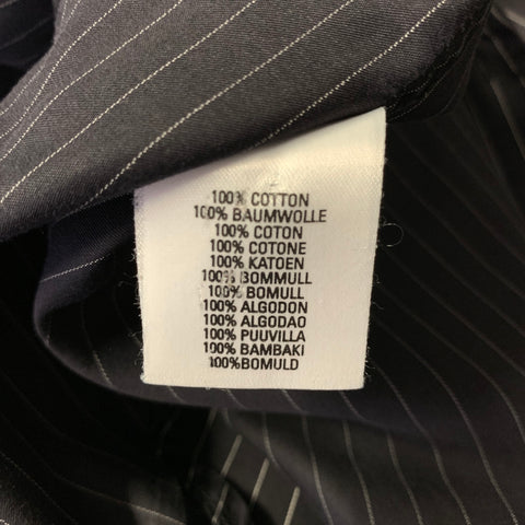 BURBERRY LONDON Size S Black White Pinstripe Cotton Button Up Long Sleeve Shirt