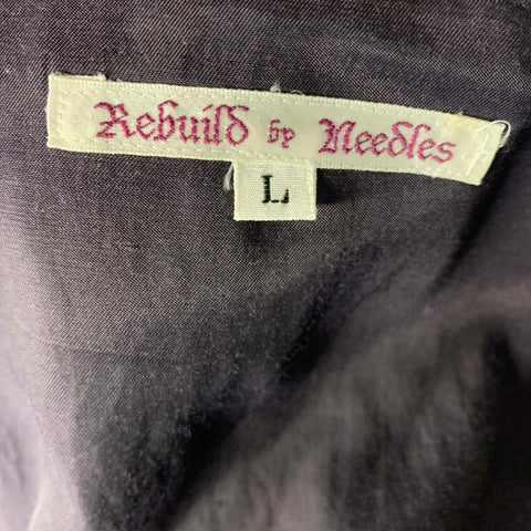 REBUILD by NEEDLES Size L Navy Textured Wool Nylon Cowl hood Coat