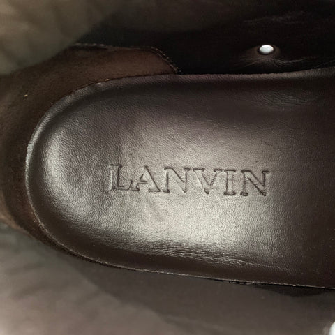 LANVIN Size 8 Black Leather High Top Sneakers