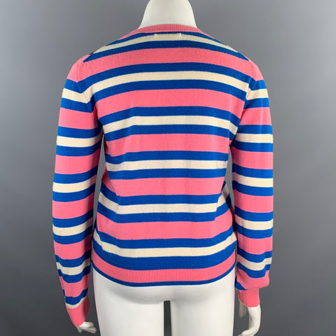 CHINTI AND PARKER Size L Pink Multi Color Cashmere Striped Pullover Womens