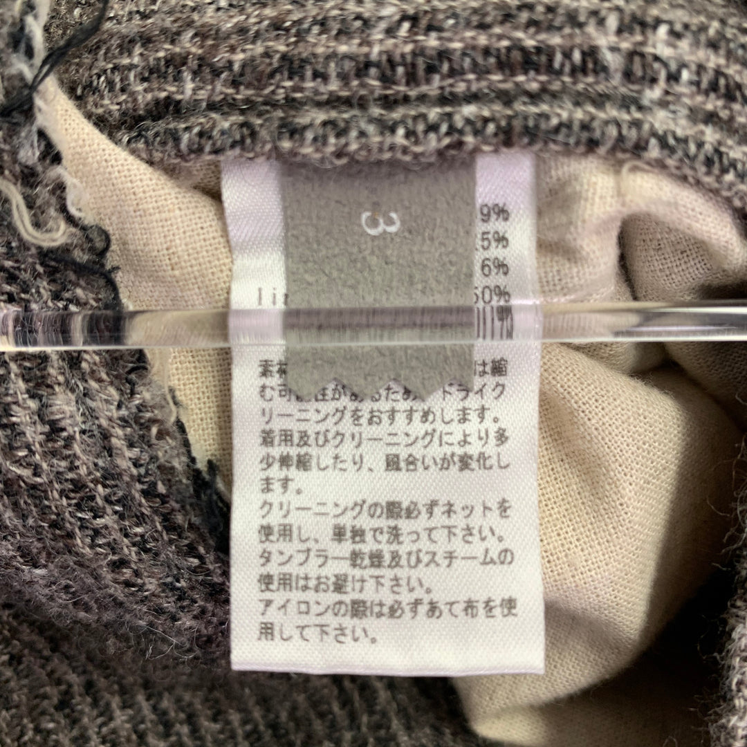 YUTA MATSUOKA Size L Grey White Cotton Wool Linen Wide Leg Casual Pants