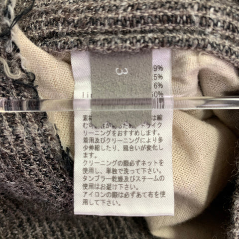 YUTA MATSUOKA Size L Grey White Cotton Wool Linen Wide Leg Casual Pants