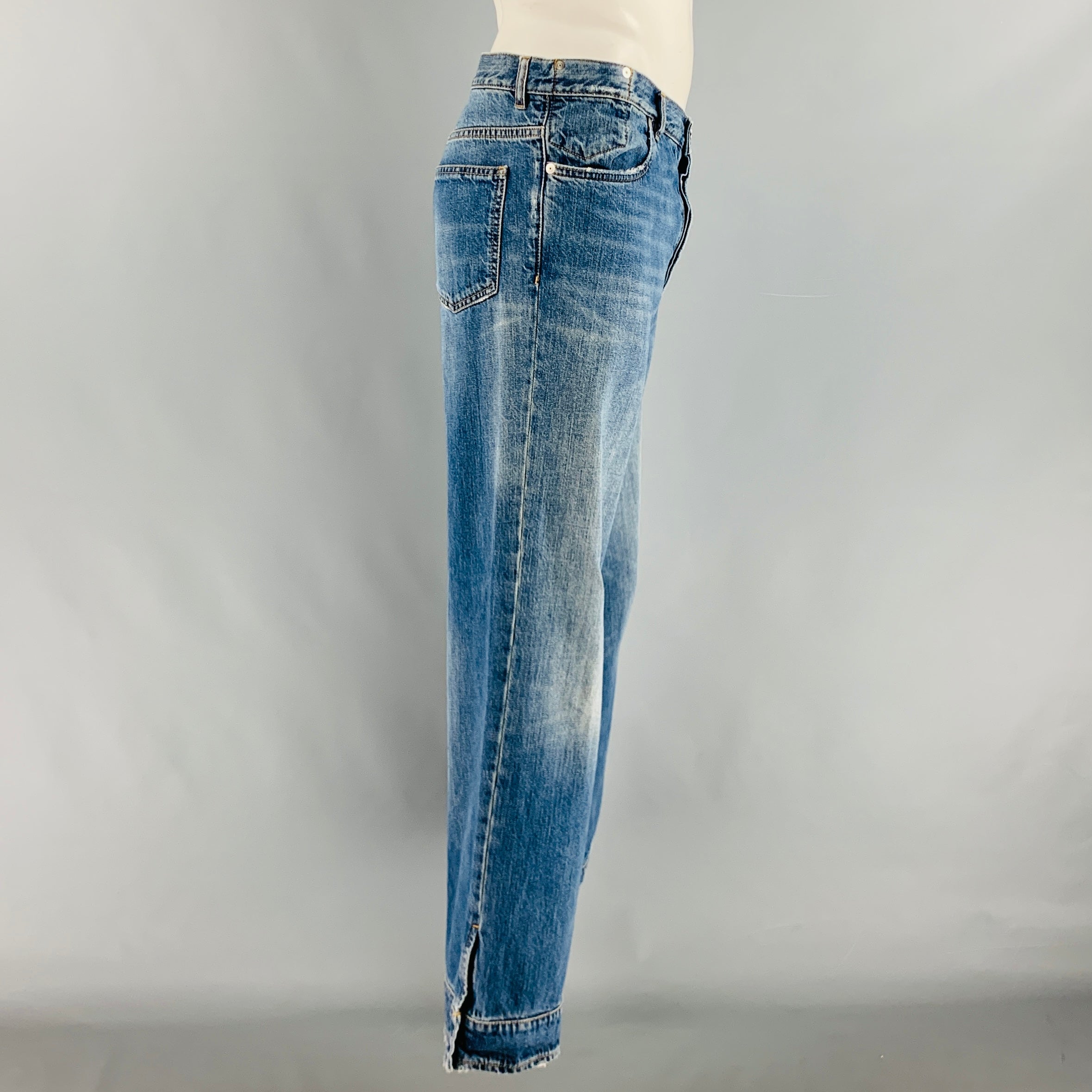 MAISON MARGIELA Size 34 Blue Cotton Button Fly Jeans – Sui Generis