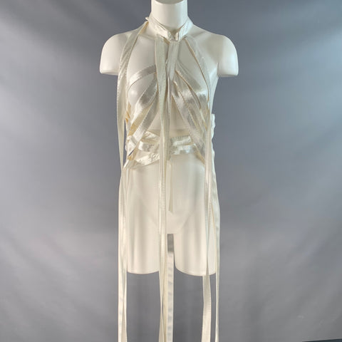 KHAITE Size S Sukey Beige Viscose Straps Harness Dress Top