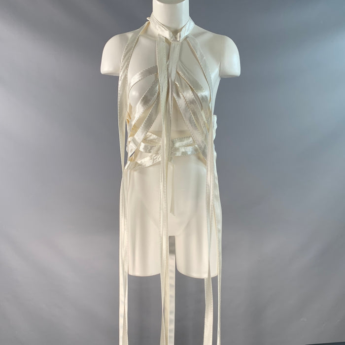 KHAITE Taille S Robe-Harnais Sukey en Viscose Beige à Bretelles
