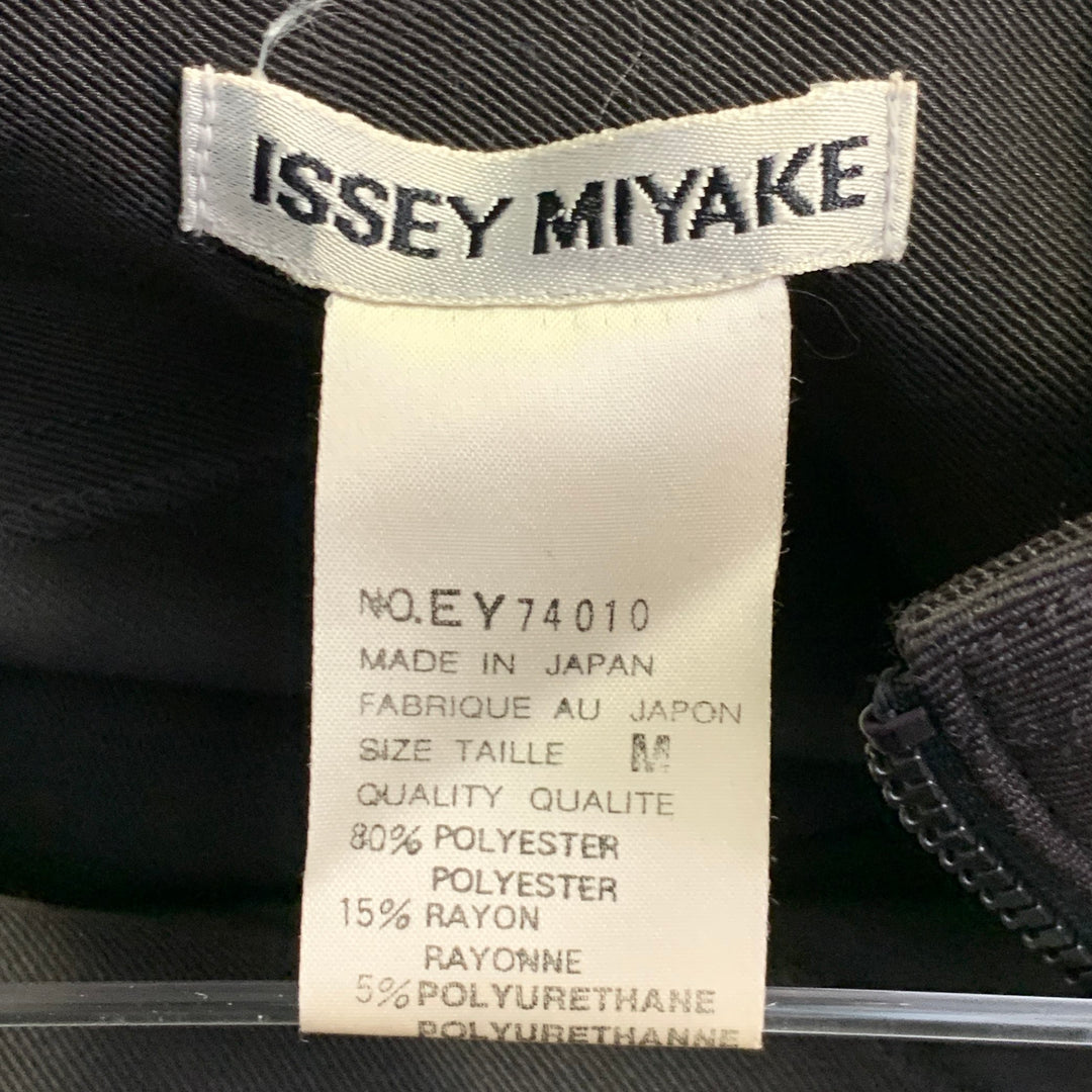 ISSEY MIYAKE Size M Black Polyester Blend High Neck Zip Up Jumpsuit