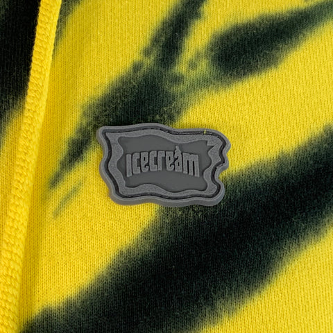ICECREAM Size L Yellow Black Tie Dye Cotton Hoodie Tracksuit