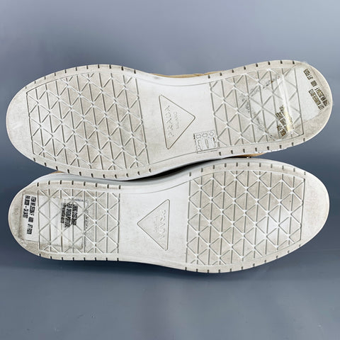 PRADA Size 12 Downtown Shearling Tan Suede Lace-Up Sneakers