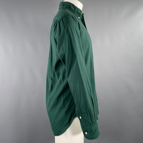 Chemise à manches longues et une poche en coton vert GITMAN BROS Taille M