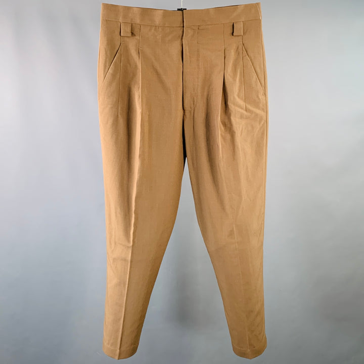 HAIDER ACKERMANN Size 32 Brown Wool Blend Cropped Casual Pants