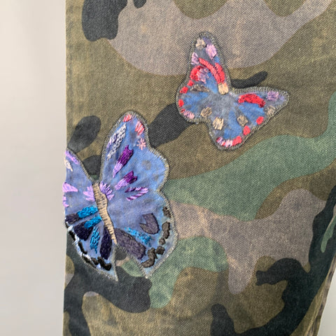VALENTINO Size 30 Green Brown Camo Cotton Cargo Casual Pants
