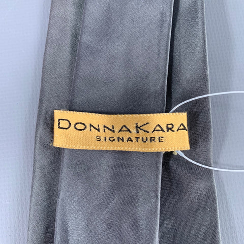 DONNA KARAN Grey Shimmer Silk Tie