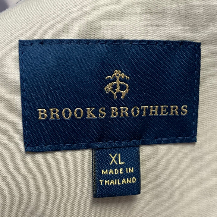 BROOKS BROTHERS Size XL Beige Cotton Trenchcoat