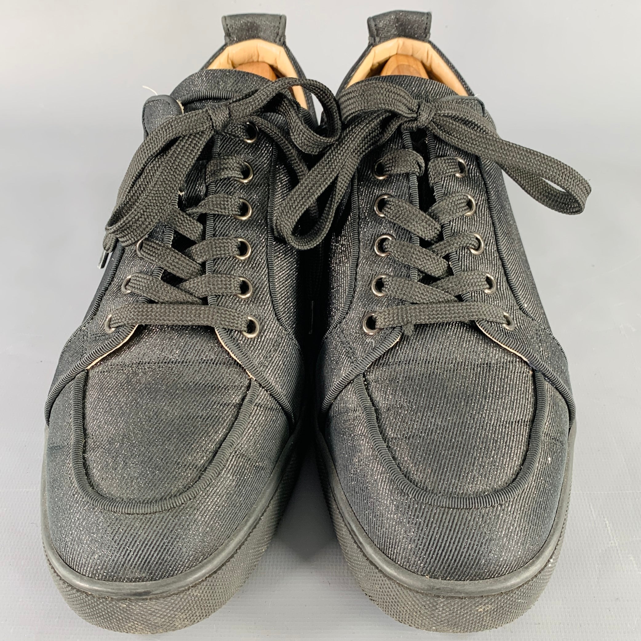 CHRISTIAN LOUBOUTIN Size 9 Rantulow Black Jacquard Red Sole