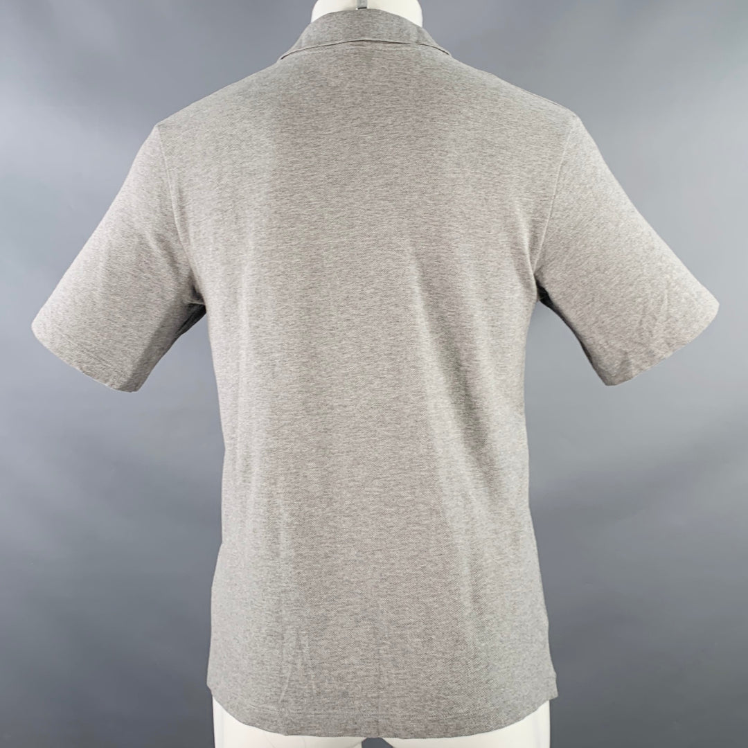 ACNE STUDIOS Pre-SS17 Size S Falco Face Grey Cotton Half Placket Polo