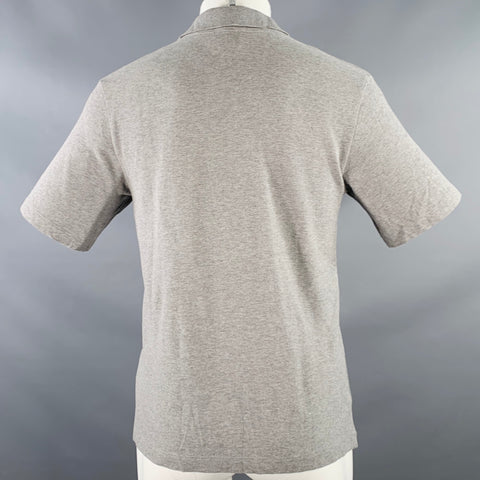 ACNE STUDIOS Pre-SS17 Size S Falco Face Grey Cotton Half Placket Polo