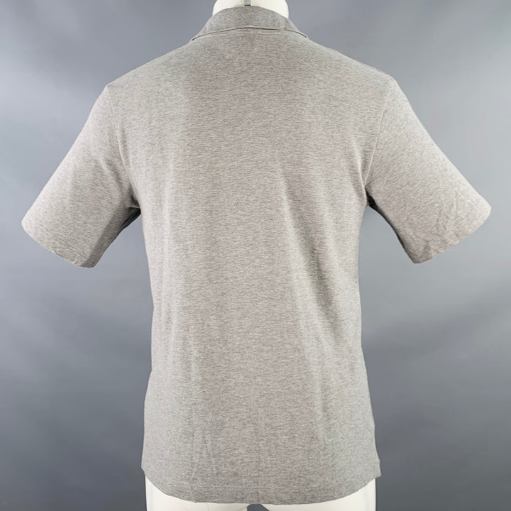 ACNE STUDIOS Pre-SS17 Size S Falco Face Grey Cotton Half Placket Polo