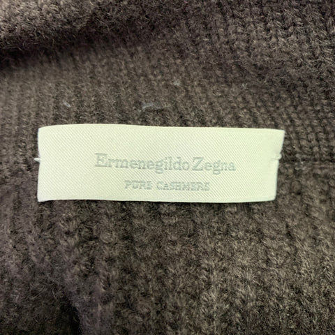 ERMENEGILDO ZEGNA Size M Brown Knit Cashmere 1/4 Zip Sweater