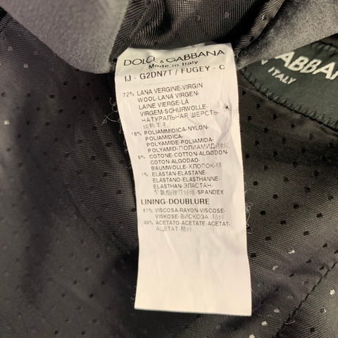 DOLCE & GABBANA Size 40 Long Grey Two Toned Virgin Wool Blend Sport Coat