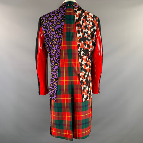 COMME des GARCONS HOMME PLUS F/W2020 Size M Black Multi Color Patchwork Wool Blend Coat
