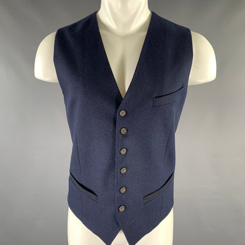 Gilet en laine mélangée à imprimé feuilles bleu TED BAKER