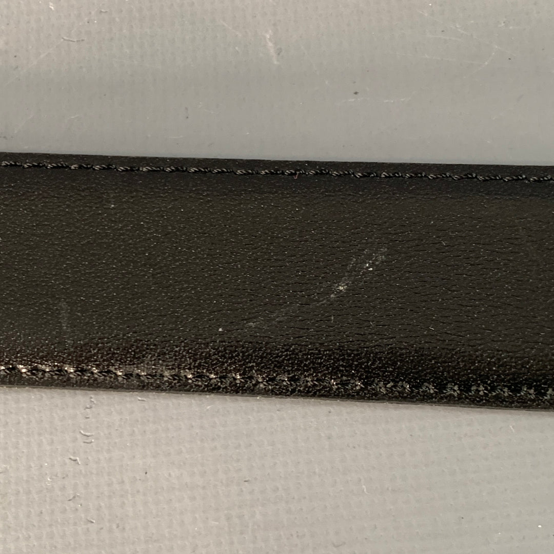 YVES SAINT LAURENT Vintage Size 37 Grey Silver Leather Belt