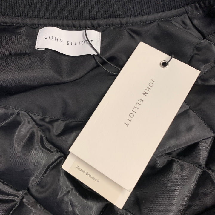 JOHN ELLIOTT Bogota II Size S Black Nylon Zip Up Bomber Jacket