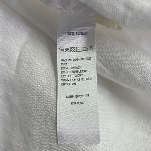 TODD SNYDER Size M White Linen One Pocket Long Sleeve Shirt
