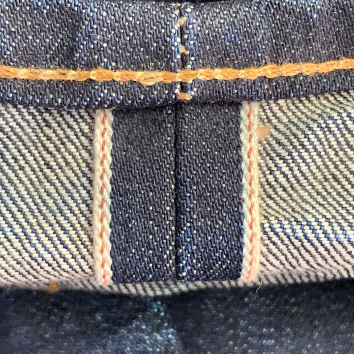 RRL by RALPH LAUREN Size 36 Indigo Cotton Selvedge Twill Straight Embroidered Birds Jeans