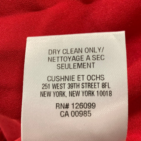 CUSHNIE ET ​​OCHS Taille 8 Haut décontracté en viscose élasthanne rouge à une épaule