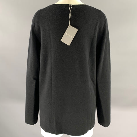 NEIMAN MARCUS Size XL Black Cashmere Crewneck Sweater