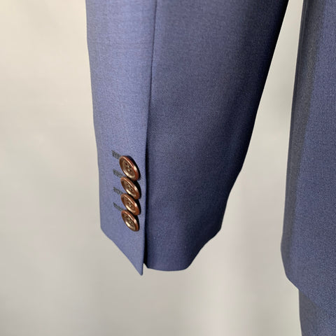 SAND Size 42 Navy Wool Mohair Single Breasted Suit